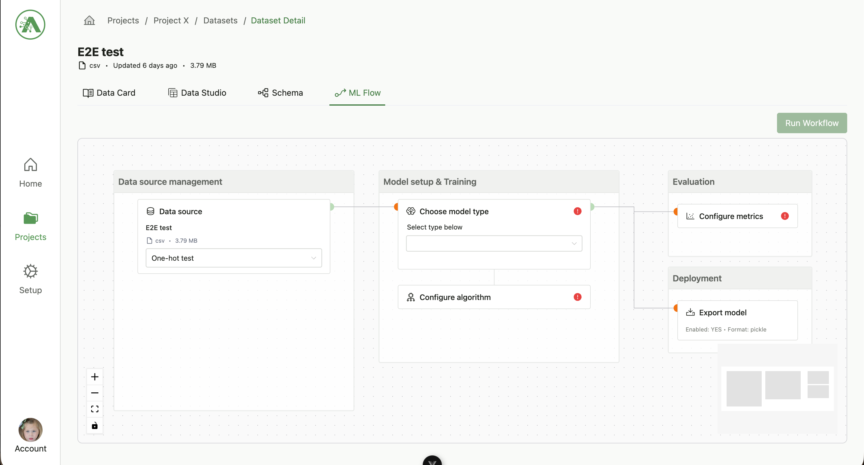 ACTS ML Flow — visual pipeline builder for machine learning workflows